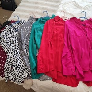 6 Express Portofino Blouses Tops Sz Large Bundle